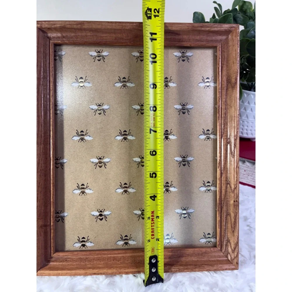 Vintage Wooden Picture Frame Solid Oak Tabletop Decor 8x10 Matte Glass